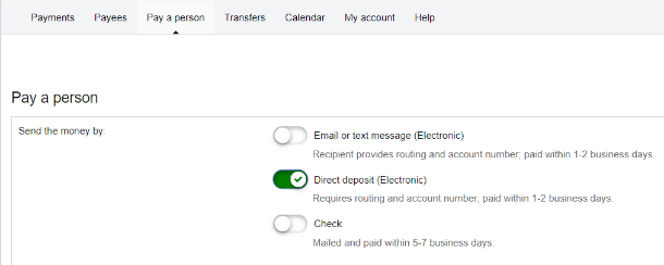 bill pay screen shot